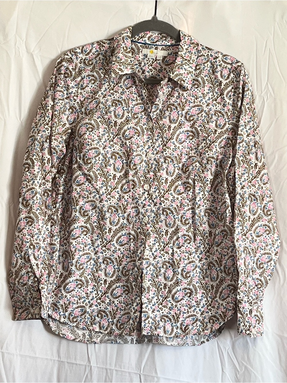 Boden Floral Paisley Button-Down Shirt - Pink & Green